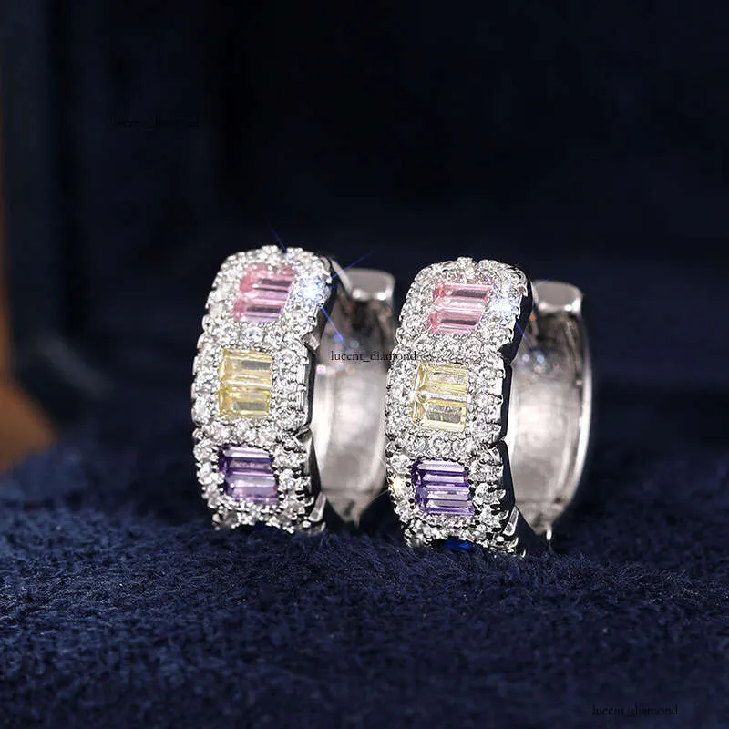 colorful Rectangular Stylish And Versatile Micro Inlaid Earrings Everyday Commuting Design With Round Ear Clasps_voghion.com