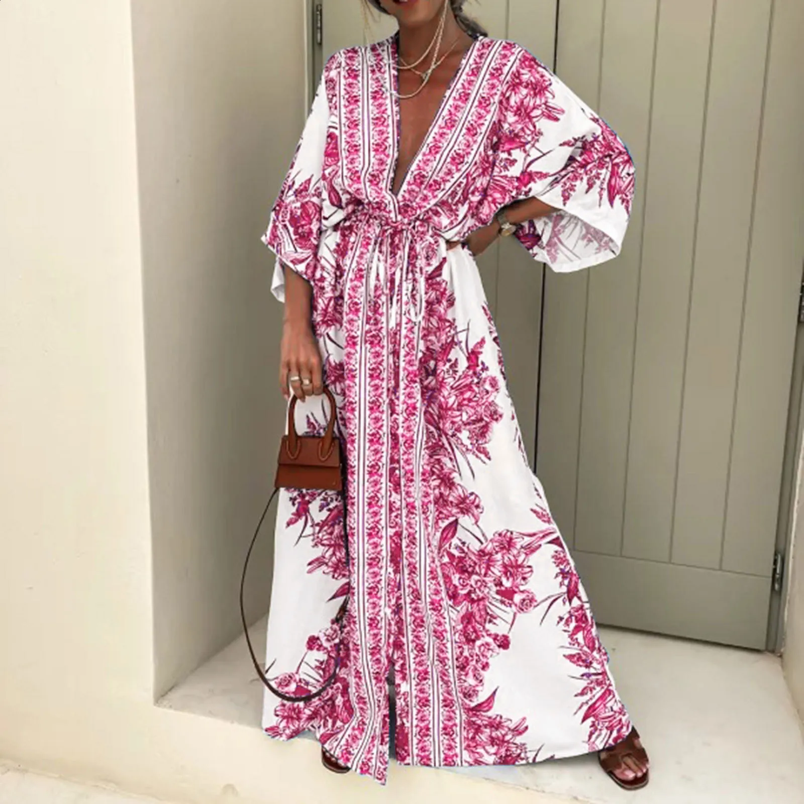 open lace back dress Womens Summer Boho Maxi Long Bandage Dress Evening Sexy Party Beach Dr –  www.Nuroco.com main image 0