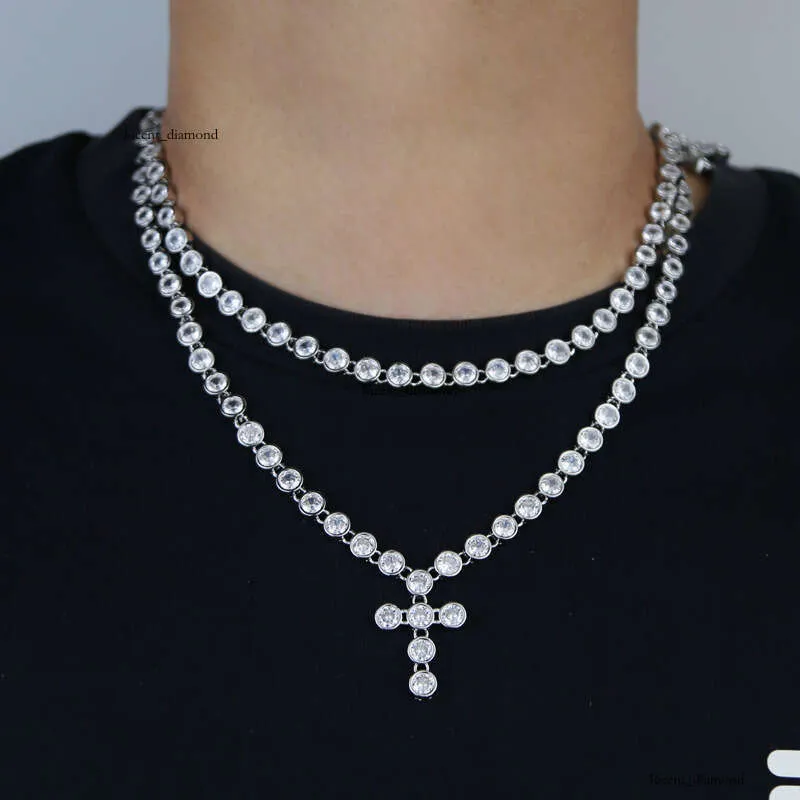 New Jewelry Hip Hop With Round Moissanite Inlay Trendy Men's Necklace Exclusive Fashion Accessory_voghion.com