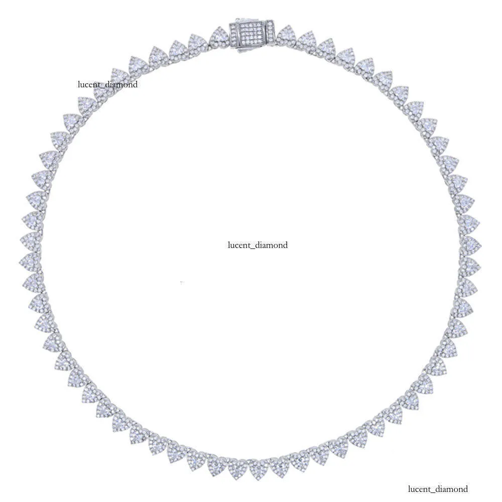 New 7MM Necklace With Bling Moissanite Full Of Diamonds Heart Shaped Tennis Chain Unisex Hip Hop Jewelry Wholesale_voghion.com