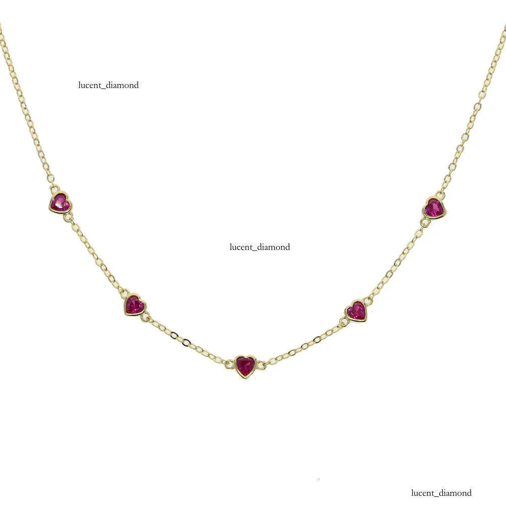 New Foreign Trade Moissanite Necklace Colorful Heart Shaped Enamel Clavicle Fashionable And Trendy Neck Chain Available_voghion.com