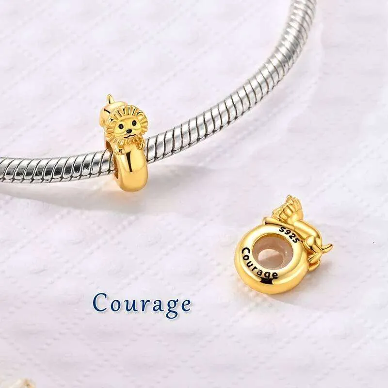 925 Sterling Silver Charms Positioning Bead Lion Tiger Elephant Dog Cat CZ Zircon Clasp Clip Fit Original Bracelet DIY_voghion.com