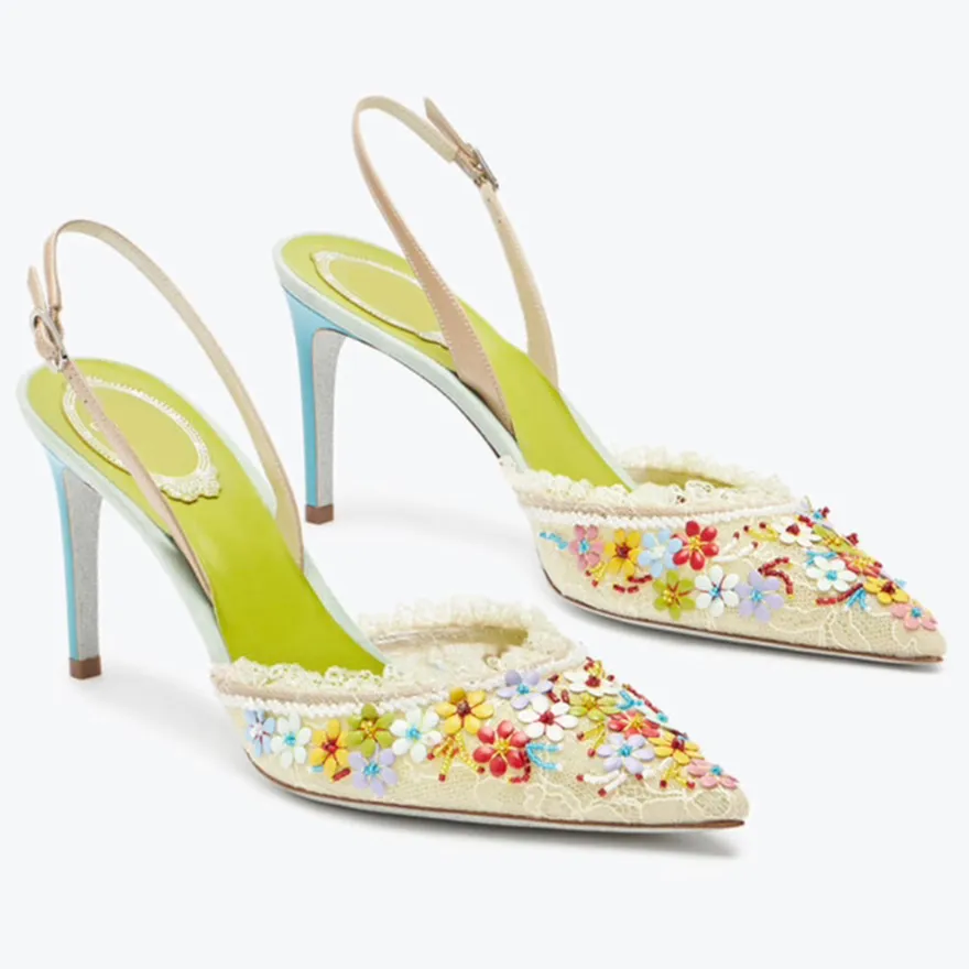 Décolleté iridescenti da donna con tacco a spillo, scarpe da donna argento a punta chiusa con cinturino alla caviglia, scarpe da sposa argento con tacco, scarpe da sposa UK7 EU40