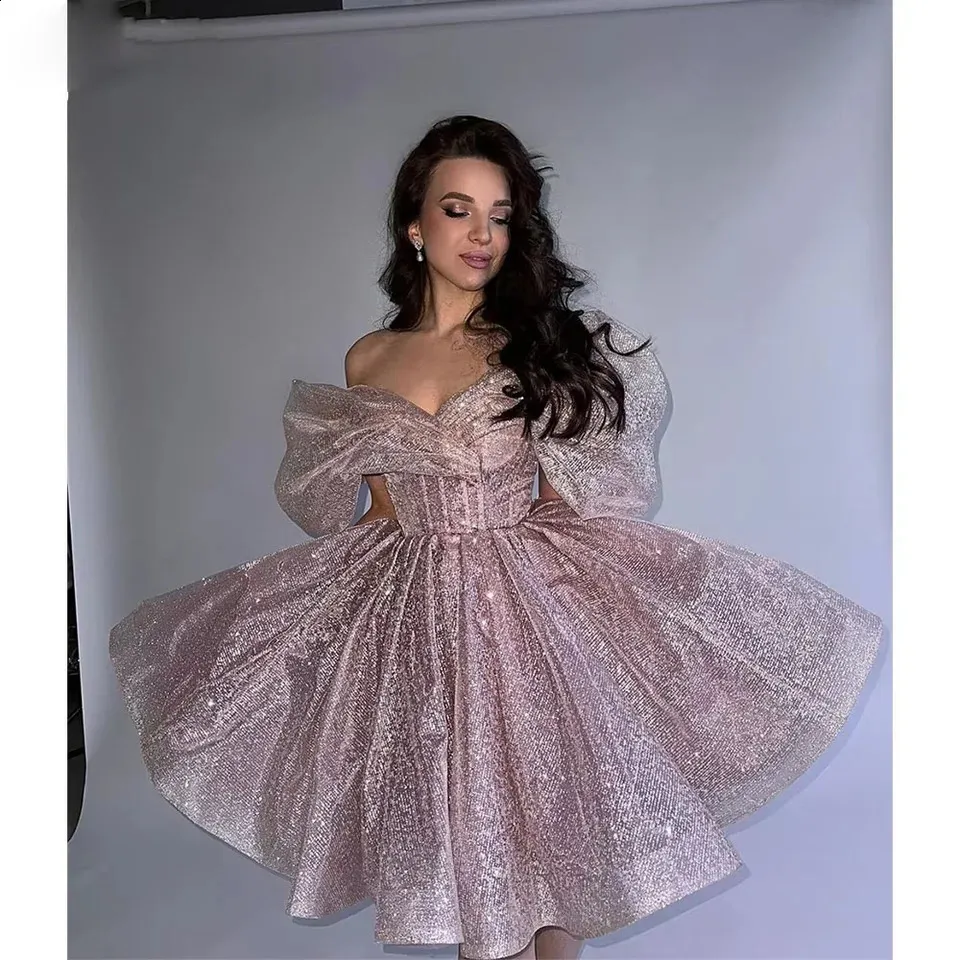 Customized Shiny Short Prom Dress Off The Shoulder Tight Corset Glitter  Tulle Evening from Dhgate Urban Sexy Dresses - price 289.8