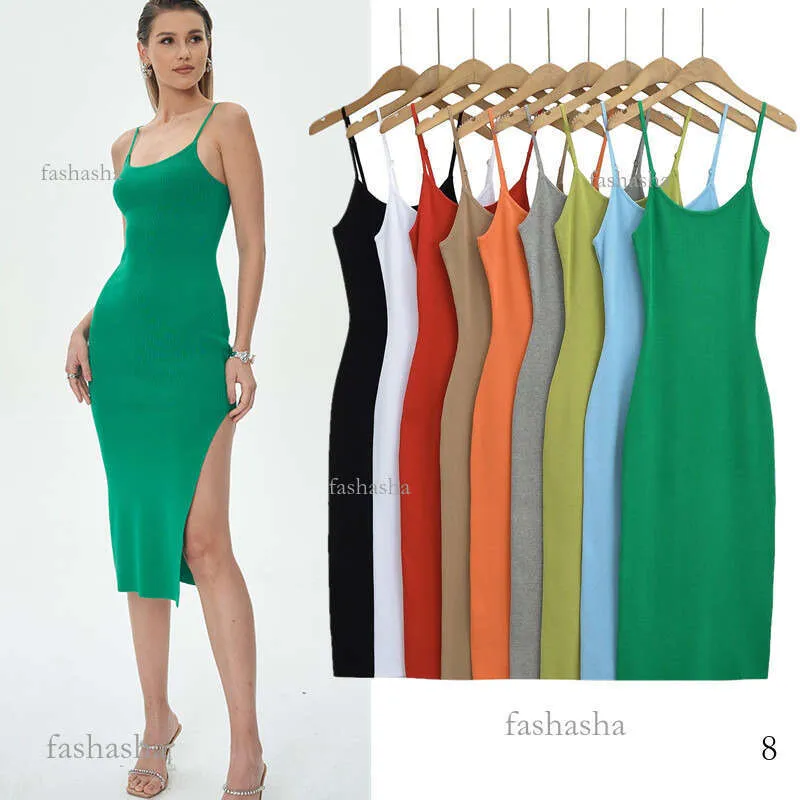 Dress Designer Dress American Style Sexy Slim Fit Side Slit Leg Revealing  Spaghetti Strap Dress For Women Summer Tight Bodycon Mid From 17,13 €