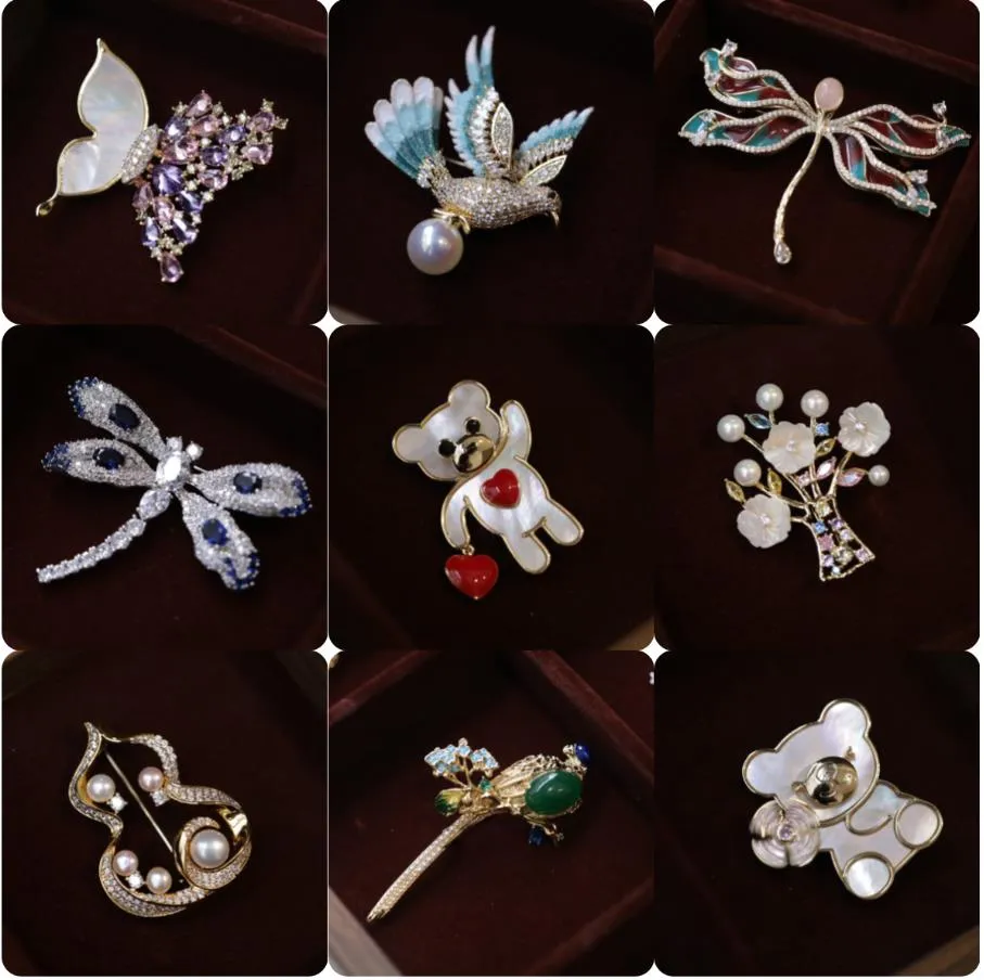 High End Jewelry Dragonfly Brooch Pin Zircon Shell... From  display picture 2