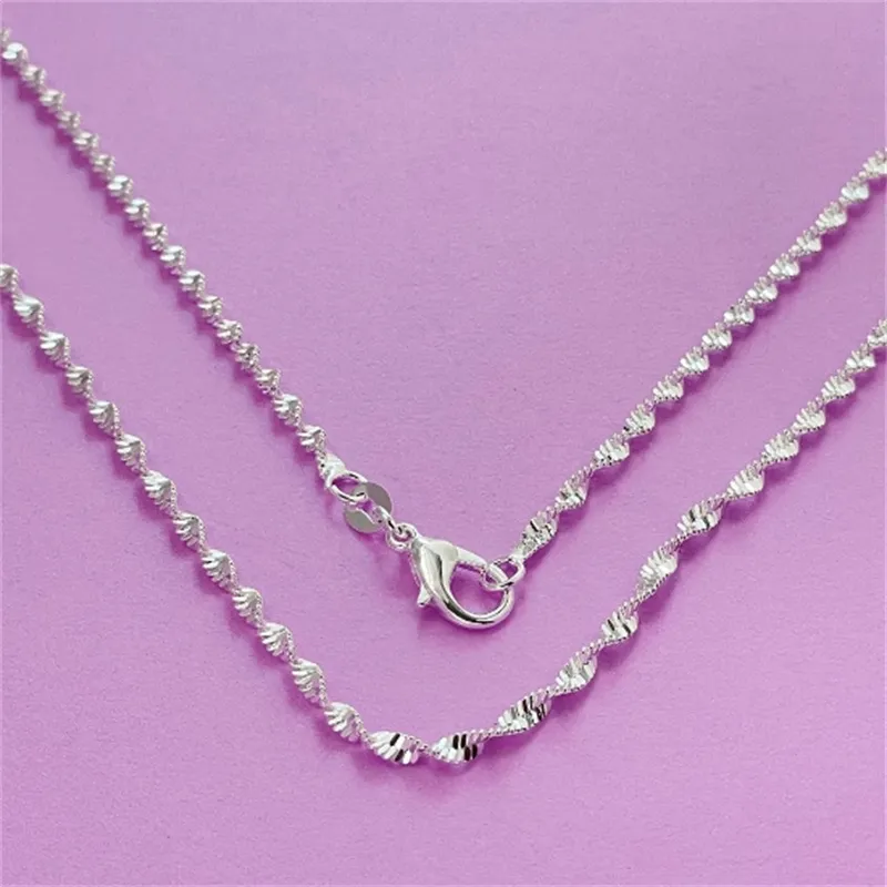 2mm Thick 925 Sterling Silver Plated Rope Chain Necklace 40, 45, 50, 55 ...