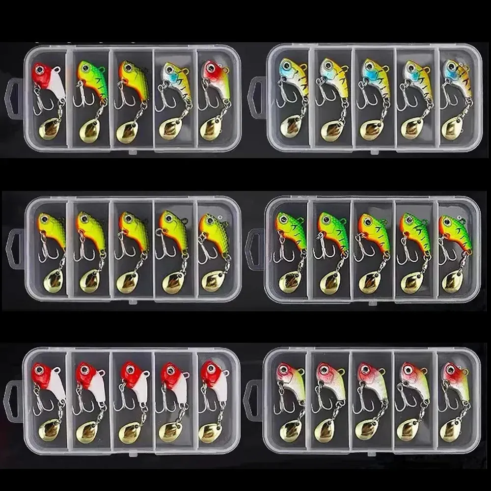 5 Pack Glitter Vib Lure Set With Vibrating Small... 