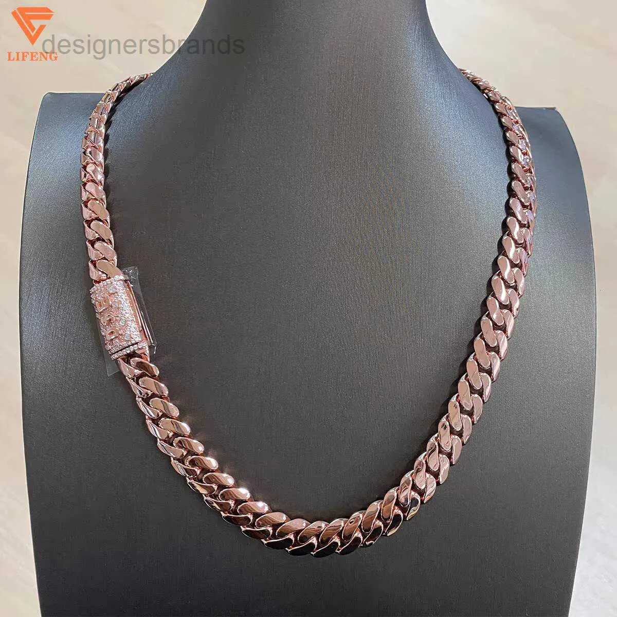 Rose Gold Iced Out Moissanite Cuban Chain – 12mm 925 Silver, 92% OFF Deal