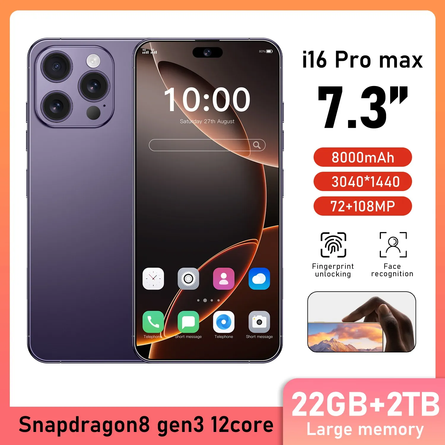 I16ProMax 5G Top 10 Smartphones 2022   Global Version... 