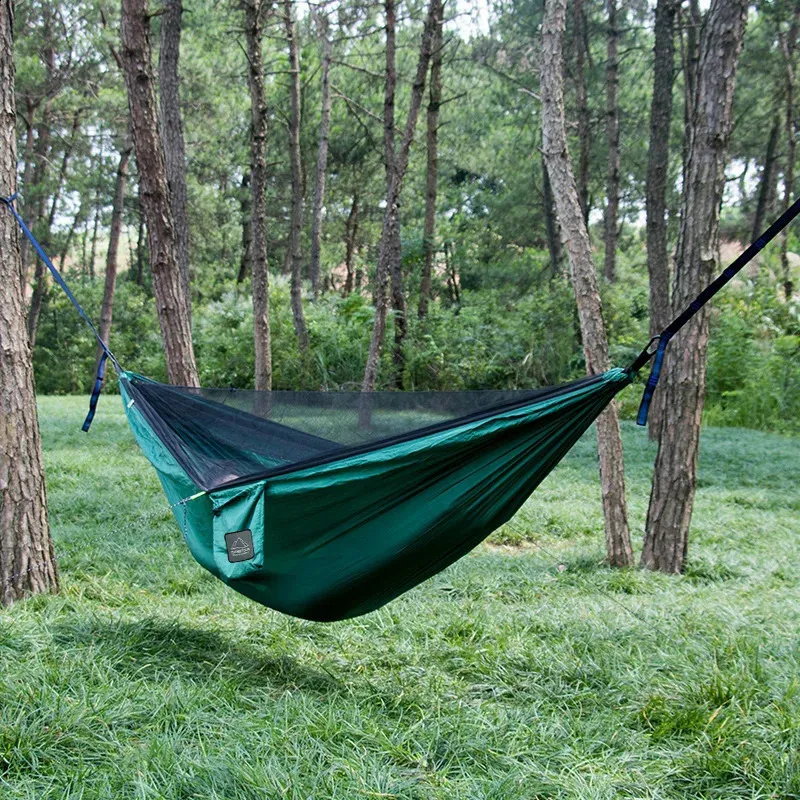 Draagbare Nylon Hangmat – 240x80 Cm, Met Nylon Touw, Stevig & Comfortabel, Voor Kamperen & Tuin (Incl. Draagtas)