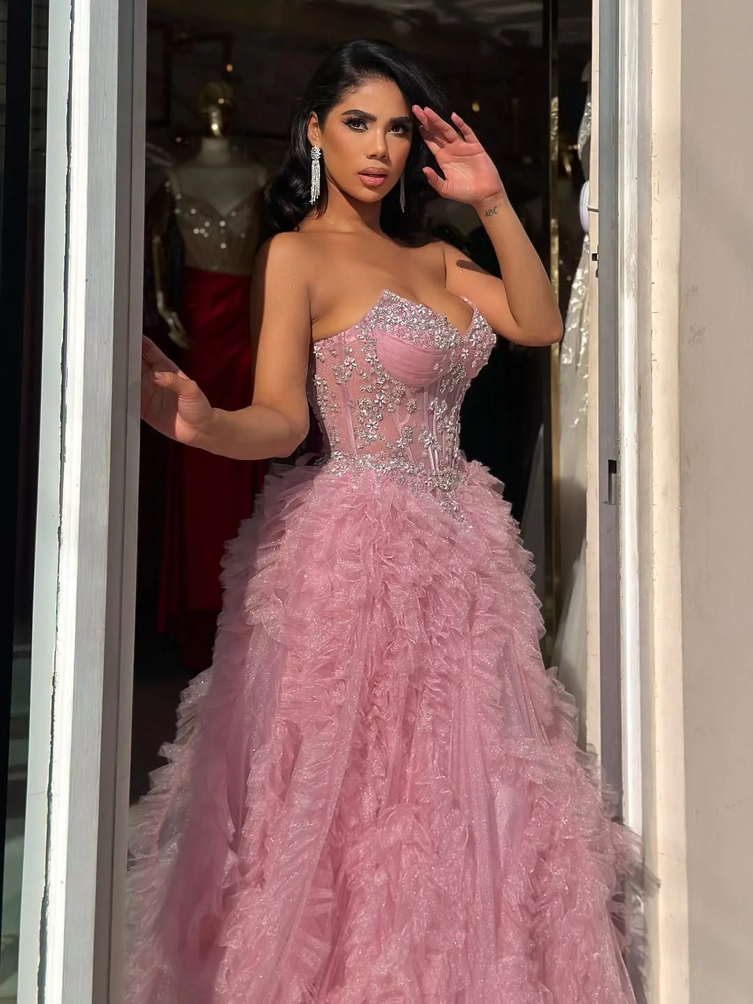 upscale formal dresses Charming Evening Dresses Long Sleeve Light Grey Mermaid Beading Illusion Luxury Formal Gowns