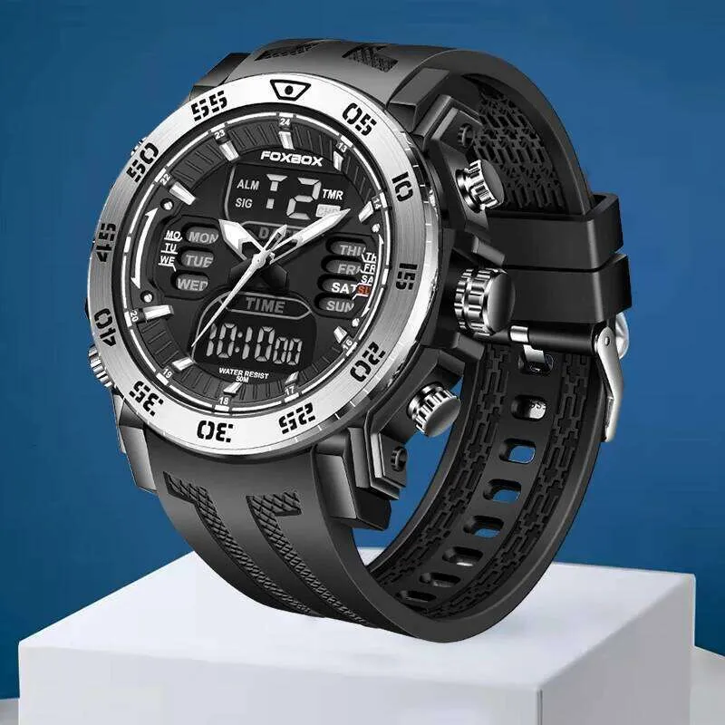 LIGE Sport Watch 50M Waterproof LED Alarm Stopwatch Military  display picture 1