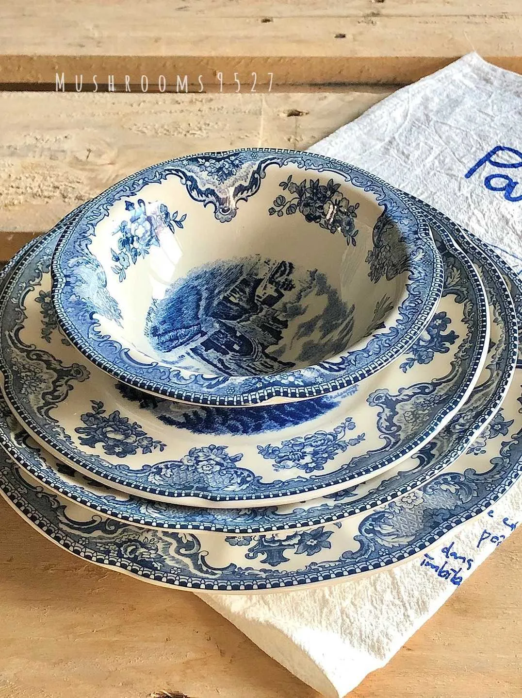 Englisch Retro Blau Frühstück Dessertteller Salatschüssel Pastateller Suppenschüssel Steakteller Home Geschirr Set Geschirrset L260527