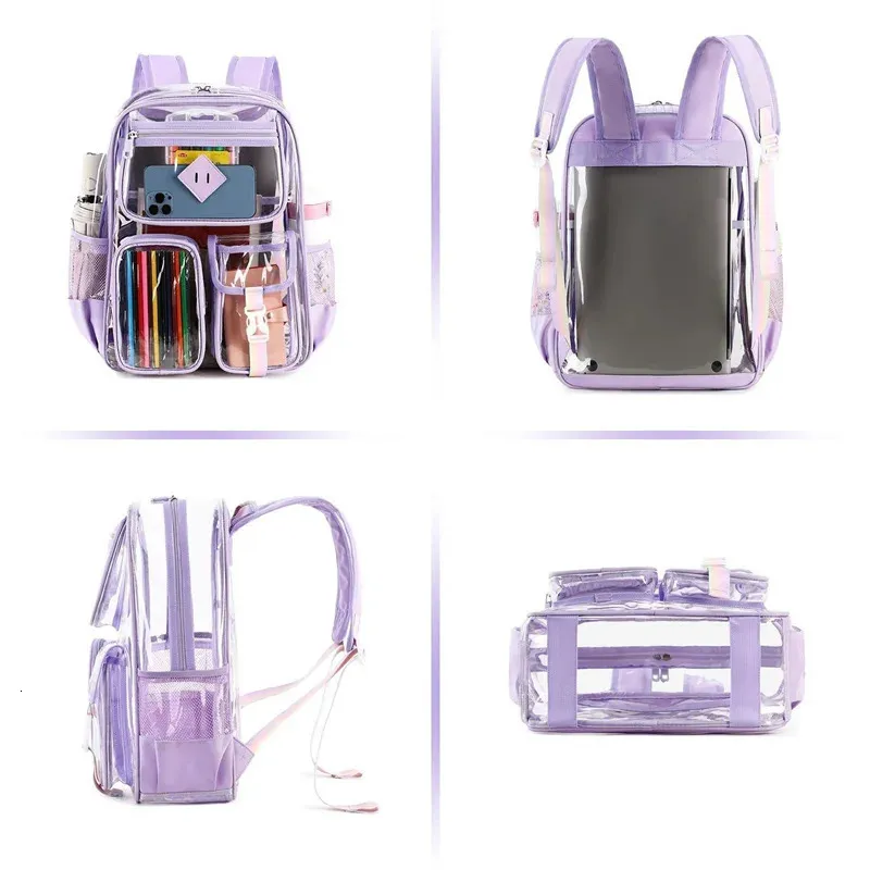 Transparent Pvc Trekking Backpack Large Capacity Waterproof Sports Bag_voghion.com