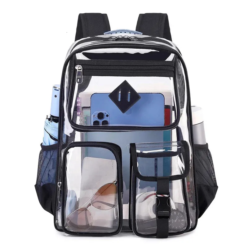 Transparent Pvc Trekking Backpack Large Capacity Waterproof Sports Bag_voghion.com