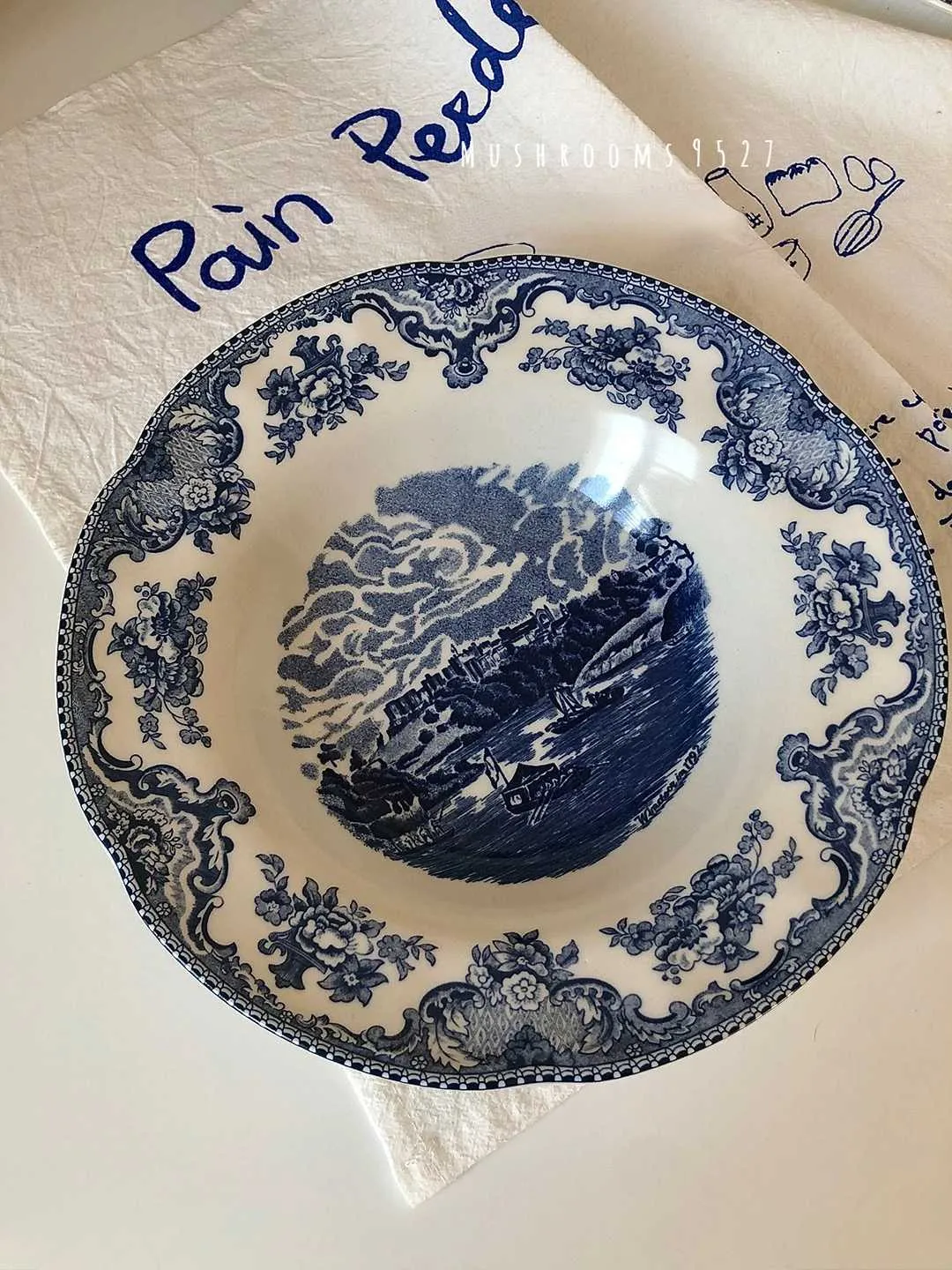 Englisch Retro Blau Frühstück Dessertteller... Von 7,3 €