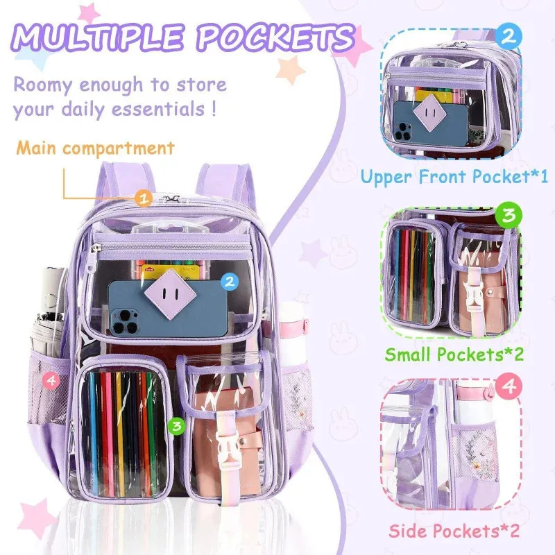 Transparent Pvc Trekking Backpack Large Capacity Waterproof Sports Bag_voghion.com