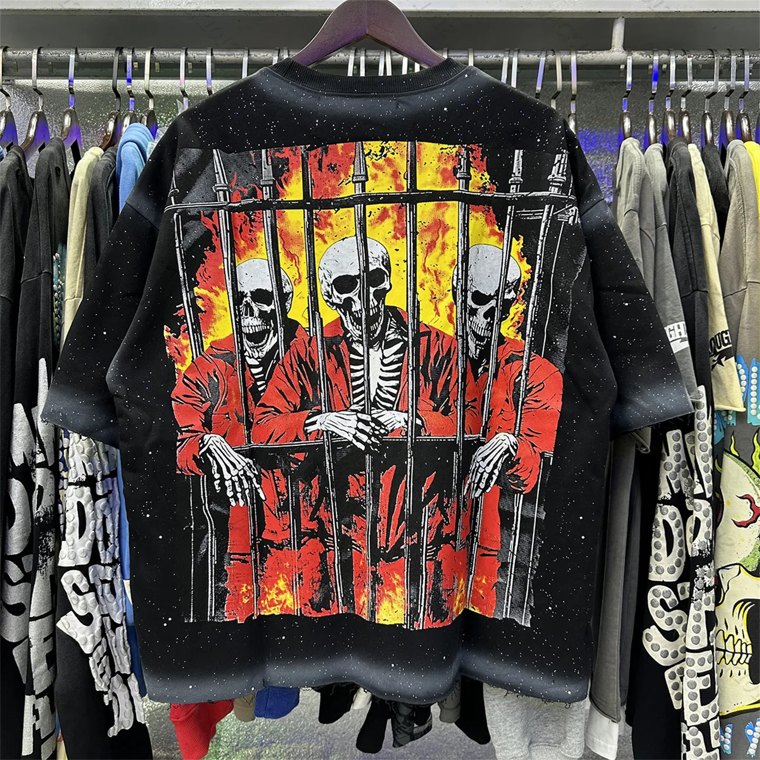 BKYS Tシャツ夏のヴィンテージグラフィック特大 Y2k 原宿綿半袖 T 