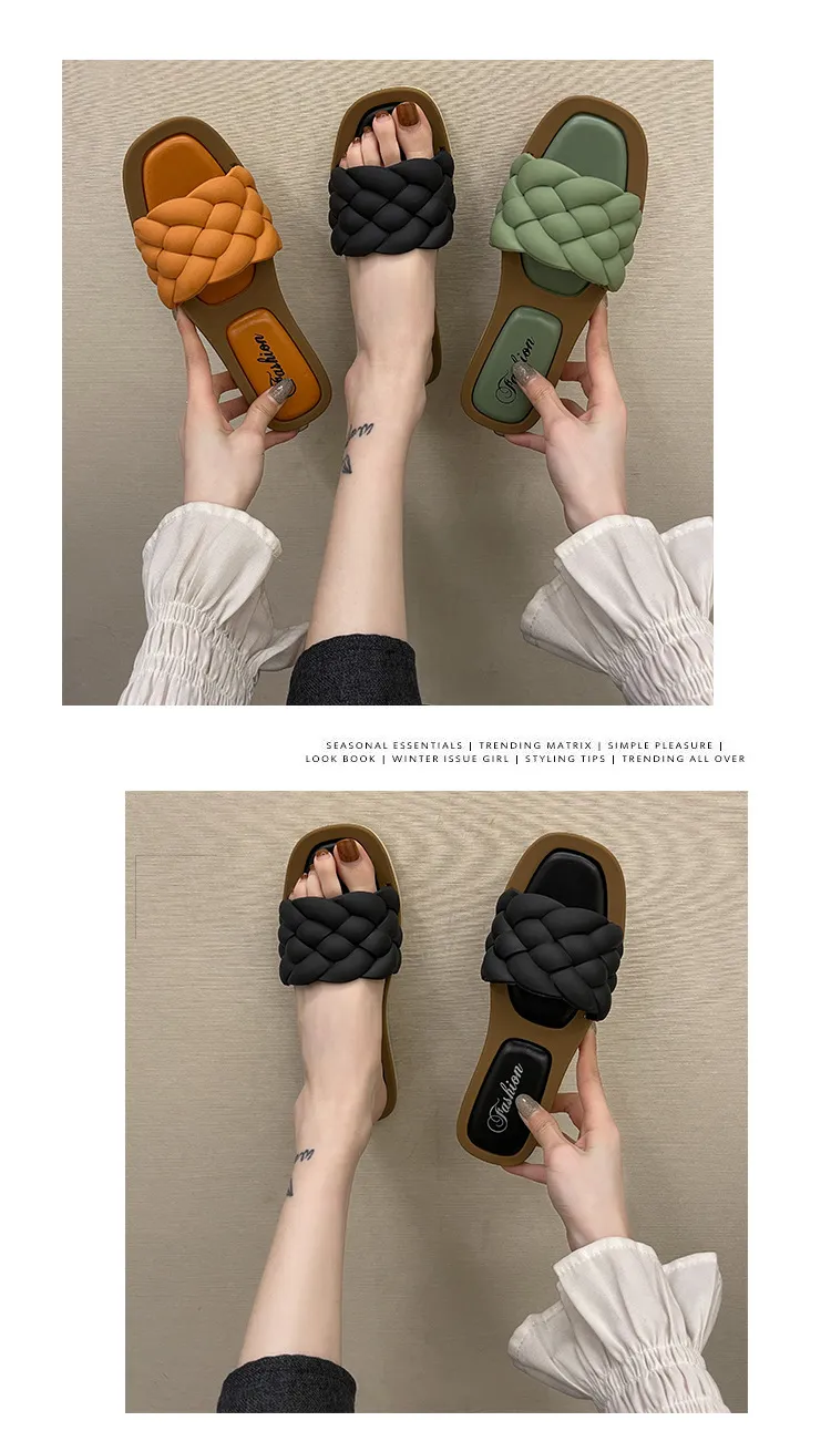 Stilfulla dammode strandsandaler - halkfri gummisula_voghion.com