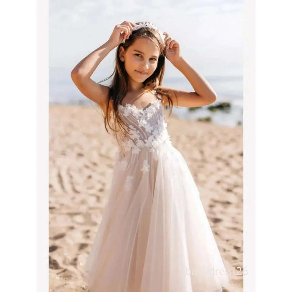 boho communion dresses ireland Ivory Lace First Communion Dress: Boho Tulle Flower Girl Dress