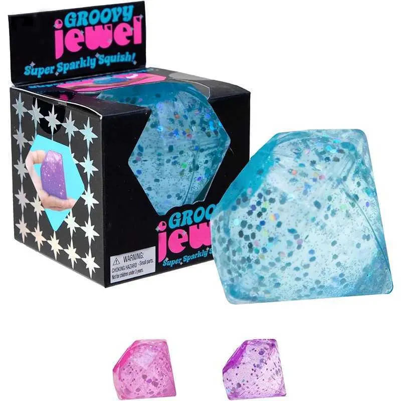 Pelotas Antiestrés Fidget de Cubo de Hielo, 4 Piezas de Pelotas Antiestrés para Niños, Juguetes Fidget para Adultos Alivio del Estrés Pelota para Apretar, Pelota de Ejercicio para Manos de Forma