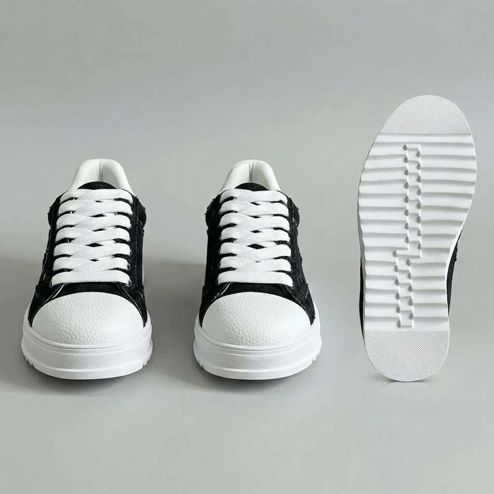 Okimoz Casual Running Sneaker Designer Shoes Black Denim Distressed Platform Sneakers Outdoor Sport Tennis Unisex Mesh_voghion.com