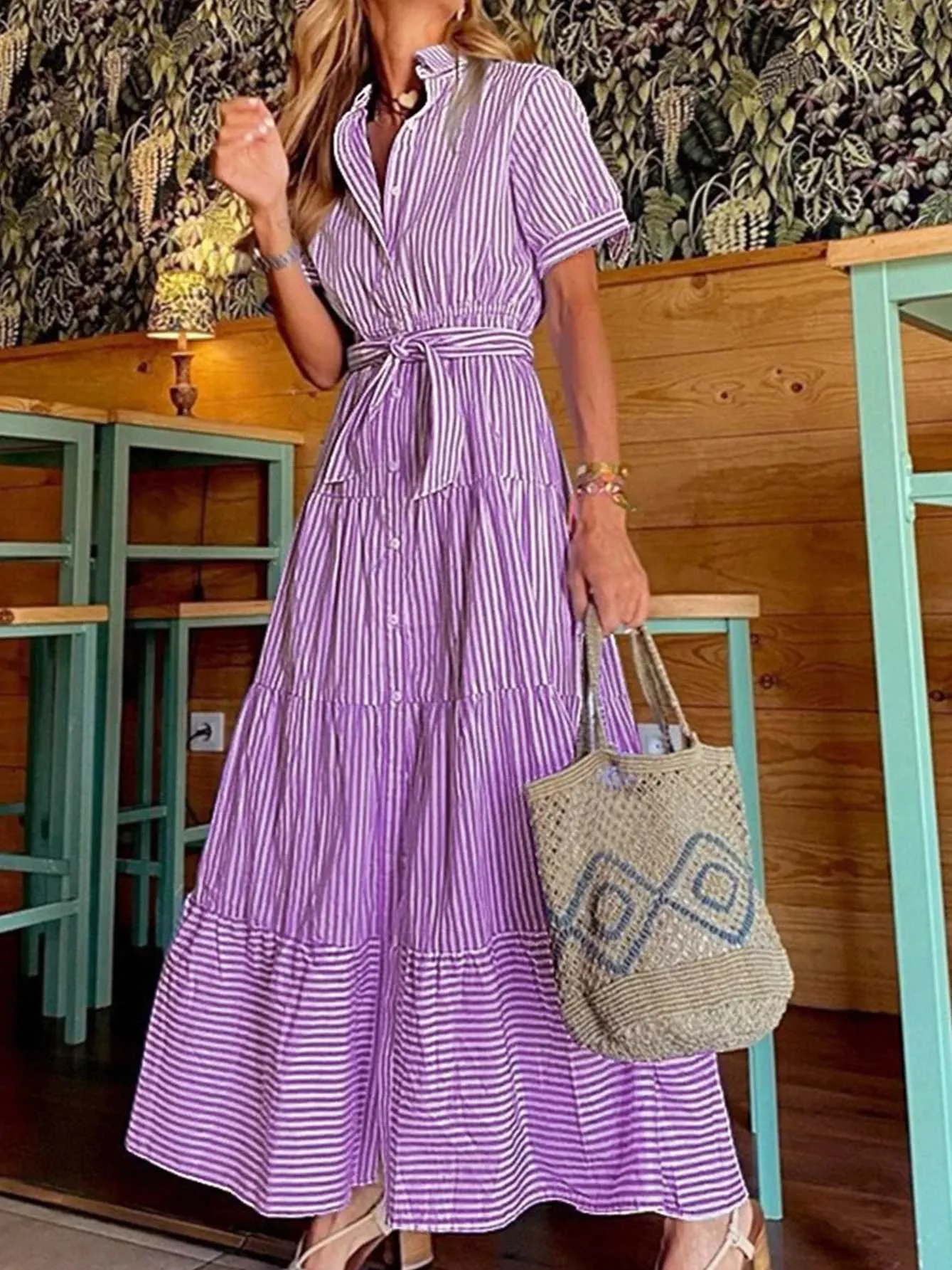 black floor length chiffon dress Amoris by Ladivine T705 Short Sleeve Homecoming Dresses Kahala Ripple - Hawaiian Color:Blue Tie Dye the fabric drapes beautifully