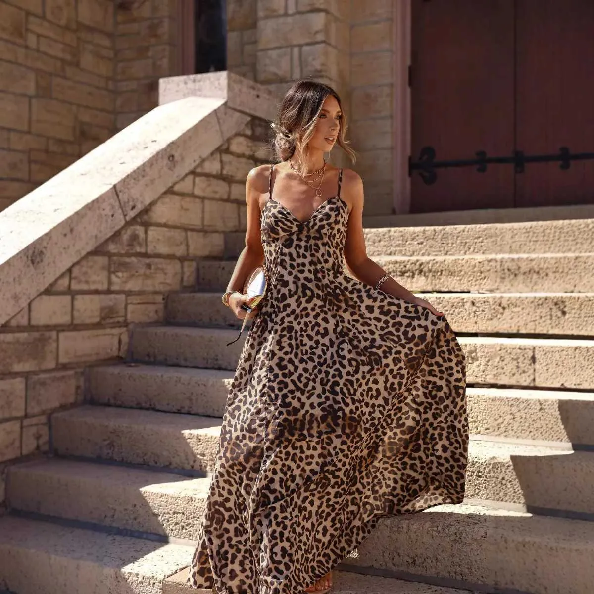 off the shoulder leopard dress Long Sleeve Asymmetric Off The Shoulder Choker Detail Mini Dress In Brown Leopard Print | EGO US