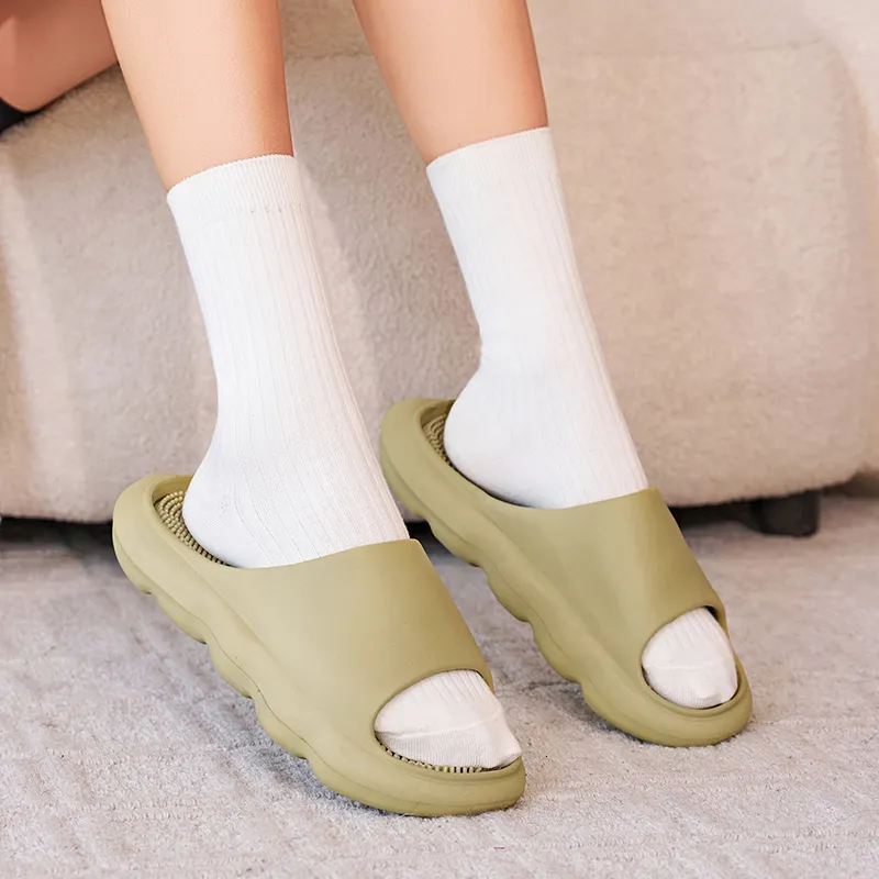 Design Women's Comfortable EVA Slides Sandals Fashion Thick Bottom Massage Slippers Non Slip Solid Slide Daily Outfit_voghion.com