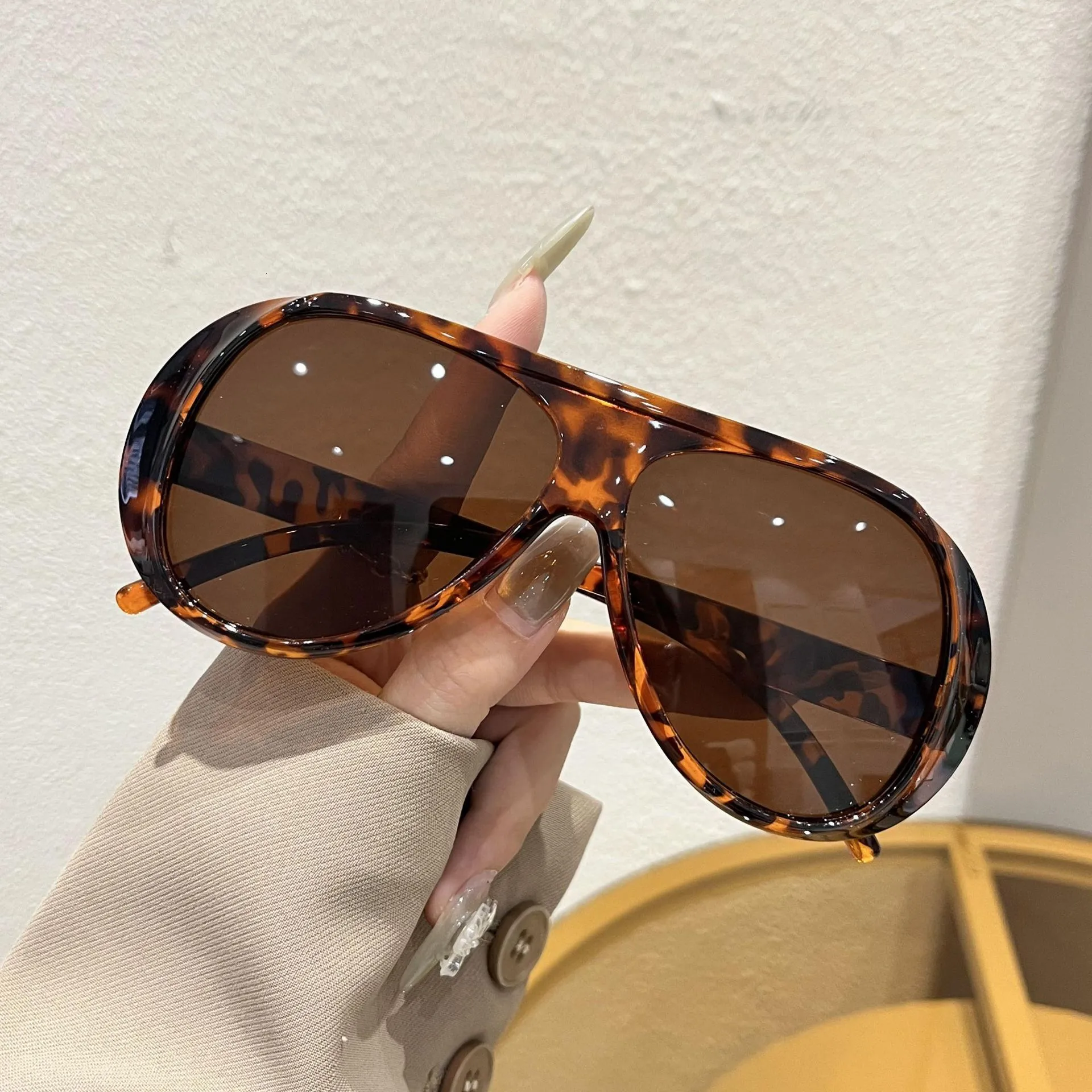 Oversized Retro Aviator Sunglasses Women UV Protection Vintage Aviator Sunglasses Men Women, Oversized Square  main image 2