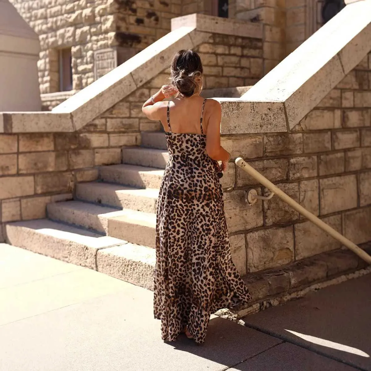 off the shoulder leopard dress One Sleeve Off The Shoulder Cowl Back Maxi Dress In Cheetah Print Mesh |  EGO US