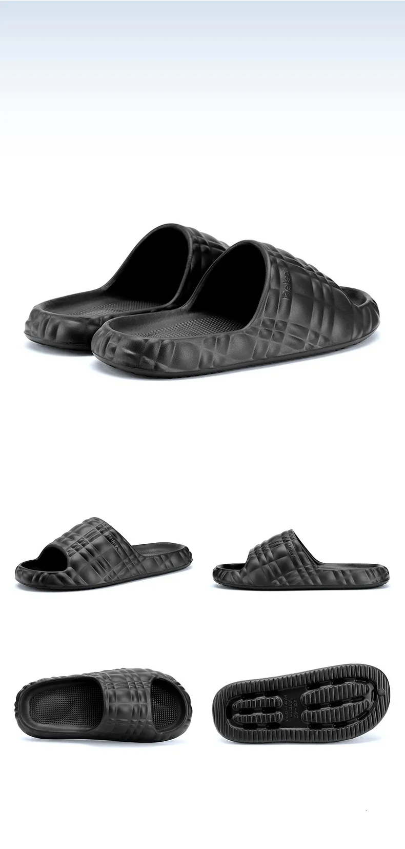 Plaid Pattern Eva Beach Sandals Summer Outdoor Non Slip Slides_voghion.com