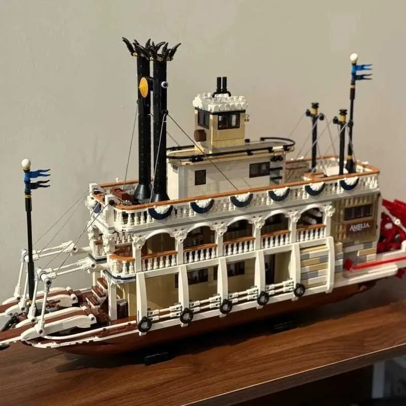 H9968 クリエイティブ MOC 運河蒸気船モデル小粒子アセンブリ