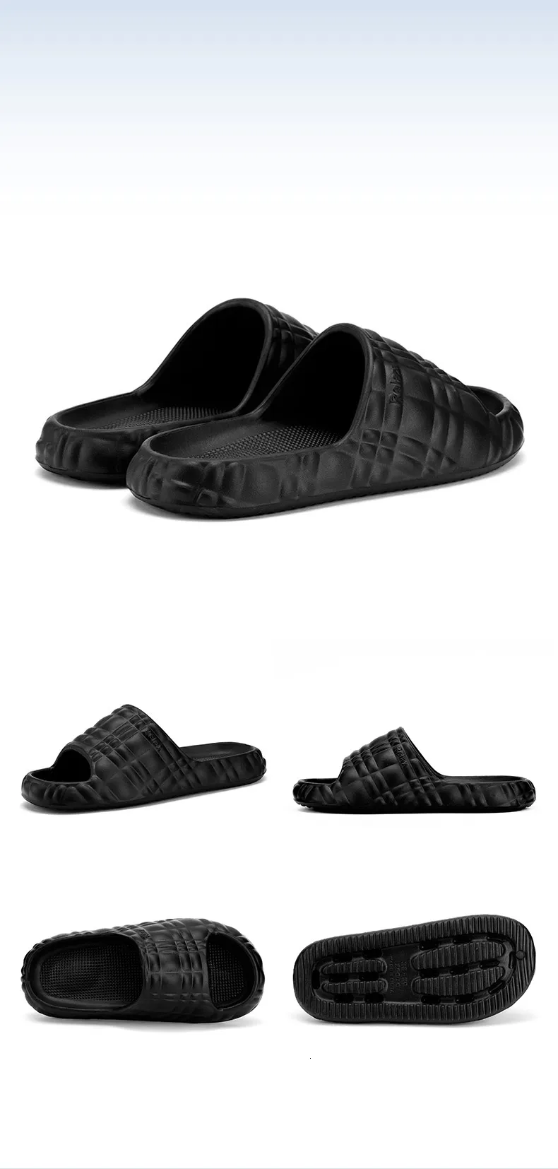 Plaid Pattern Eva Beach Sandals Summer Outdoor Non Slip Slides_voghion.com
