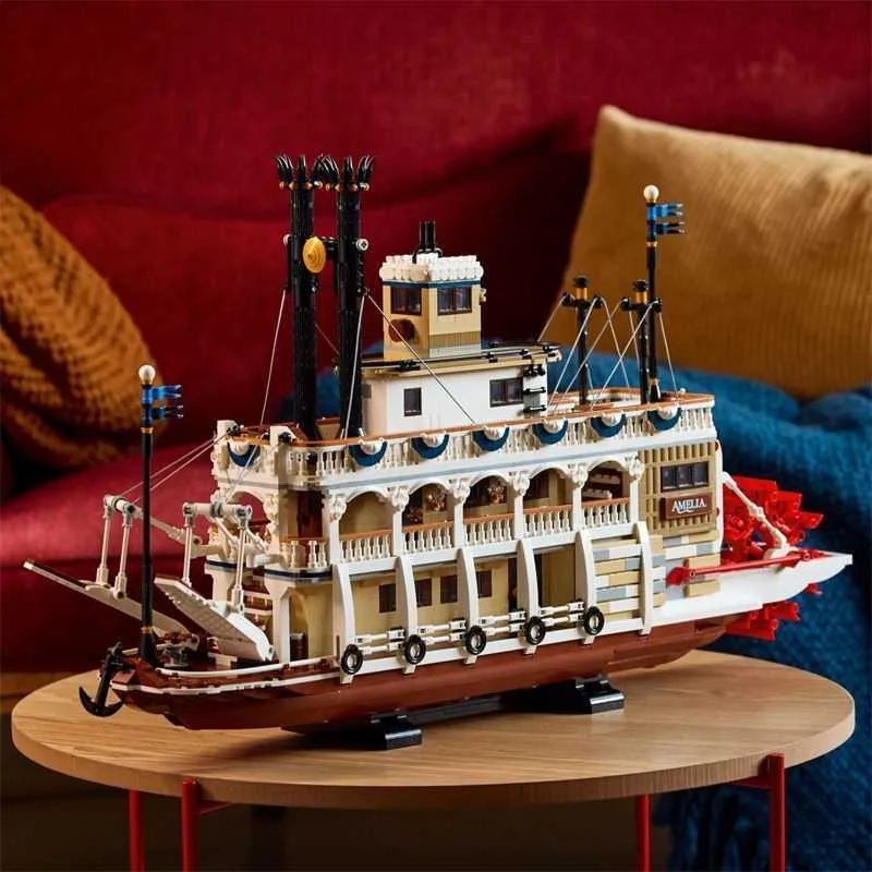 H9968 クリエイティブ MOC 運河蒸気船モデル小粒子アセンブリ