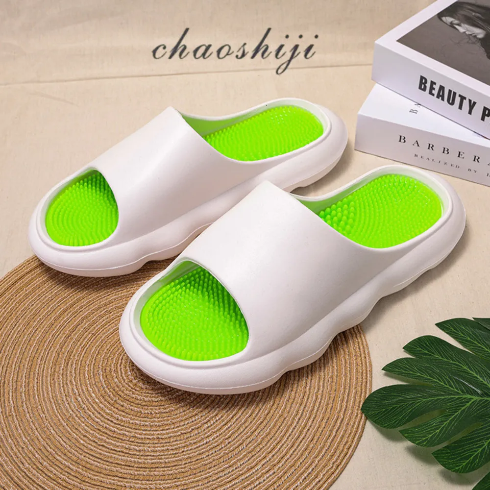 Design Women's Comfortable EVA Slides Sandals Fashion Thick Bottom Massage Slippers Non Slip Solid Slide Daily Outfit_voghion.com