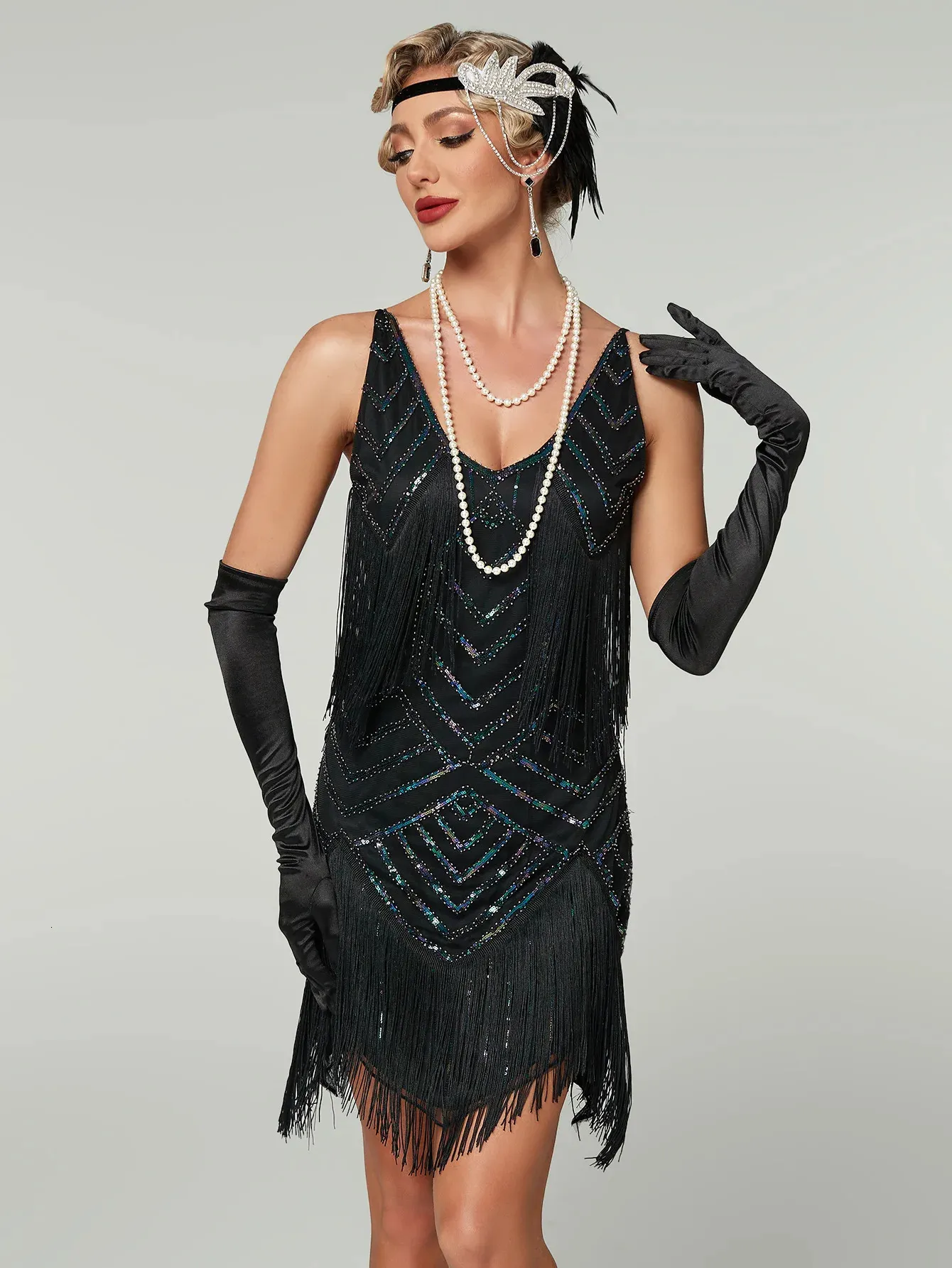 cocktail and party 20s style dresses plus size Plus Size Flapper Dresses