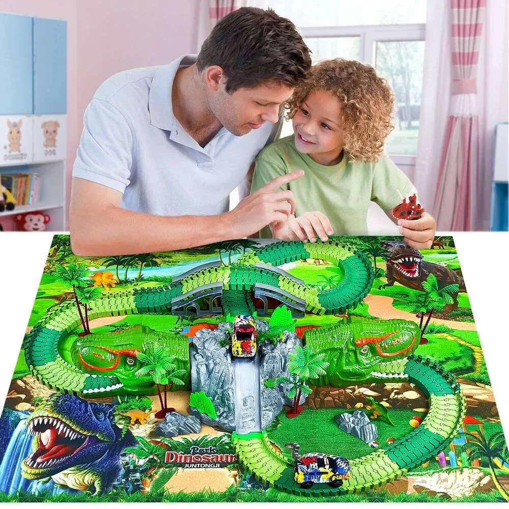 Yostyle Juguete de Dinosaurio para Niños con Pista Felxible, Juguetes de Pista de Carreras de Yostyle Juguete de Dinosaurio para Niños con Pista Felxible, Juguetes de Pista de Carreras de