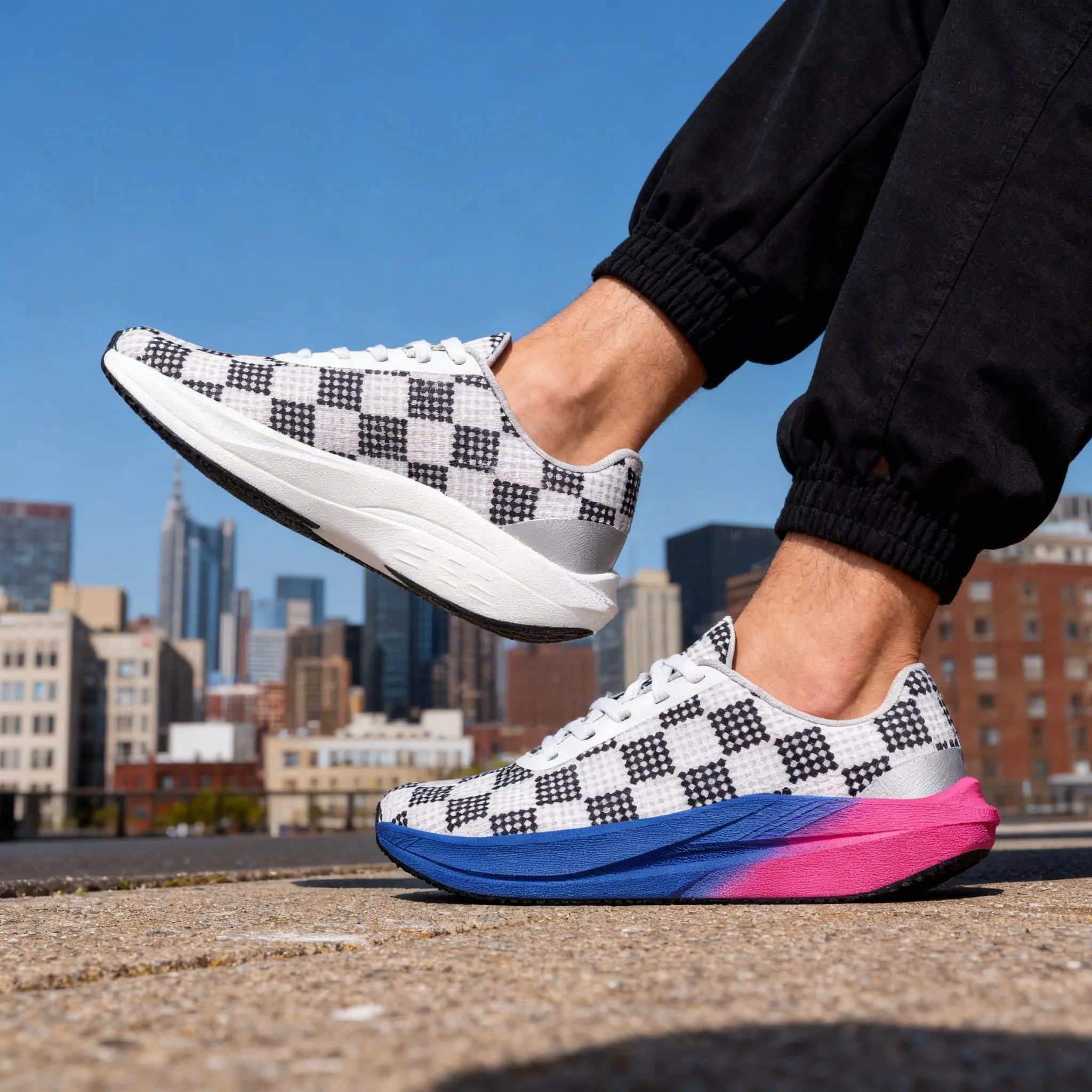 Retro Colour Blocking Platform Running Shoes For Increased Height_voghion.com