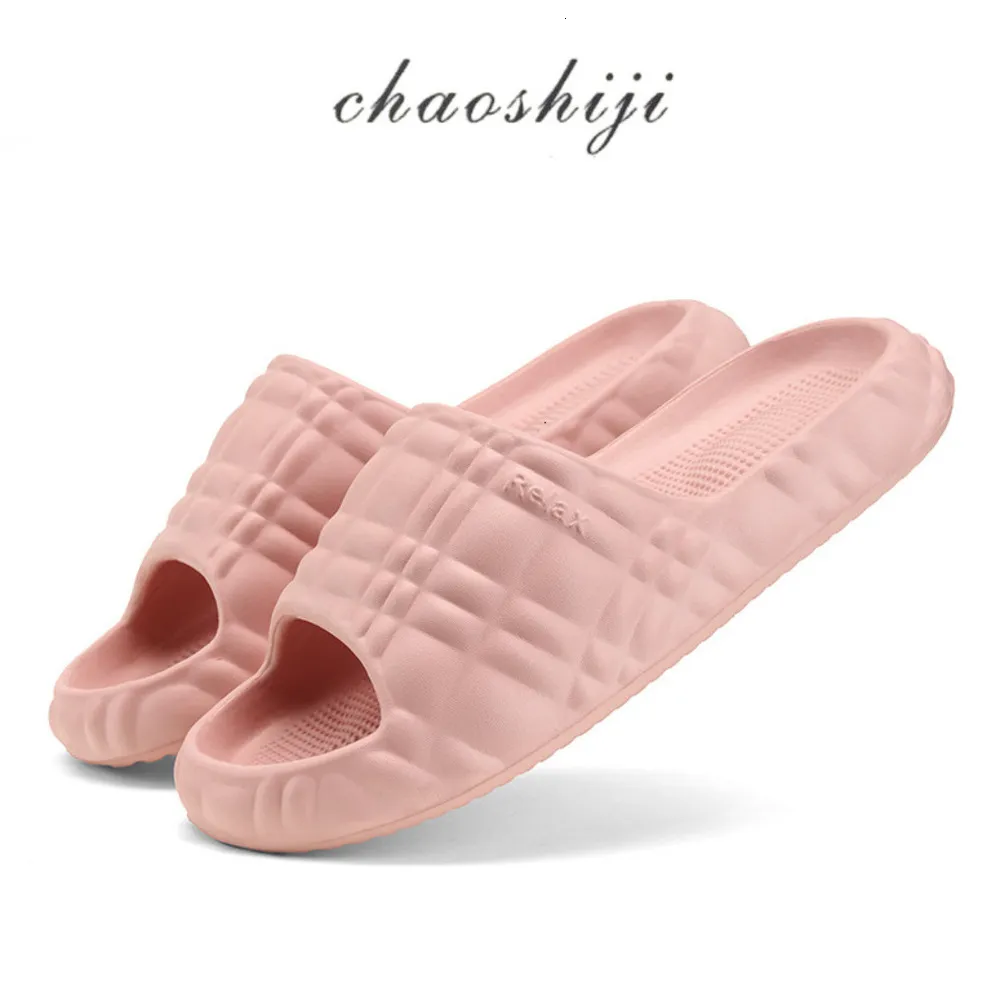 Ciabatte da donna alla moda con design a griglia, comode e leggere in EVA, sandali da casa, antiscivolo, tinta unita_voghion.com