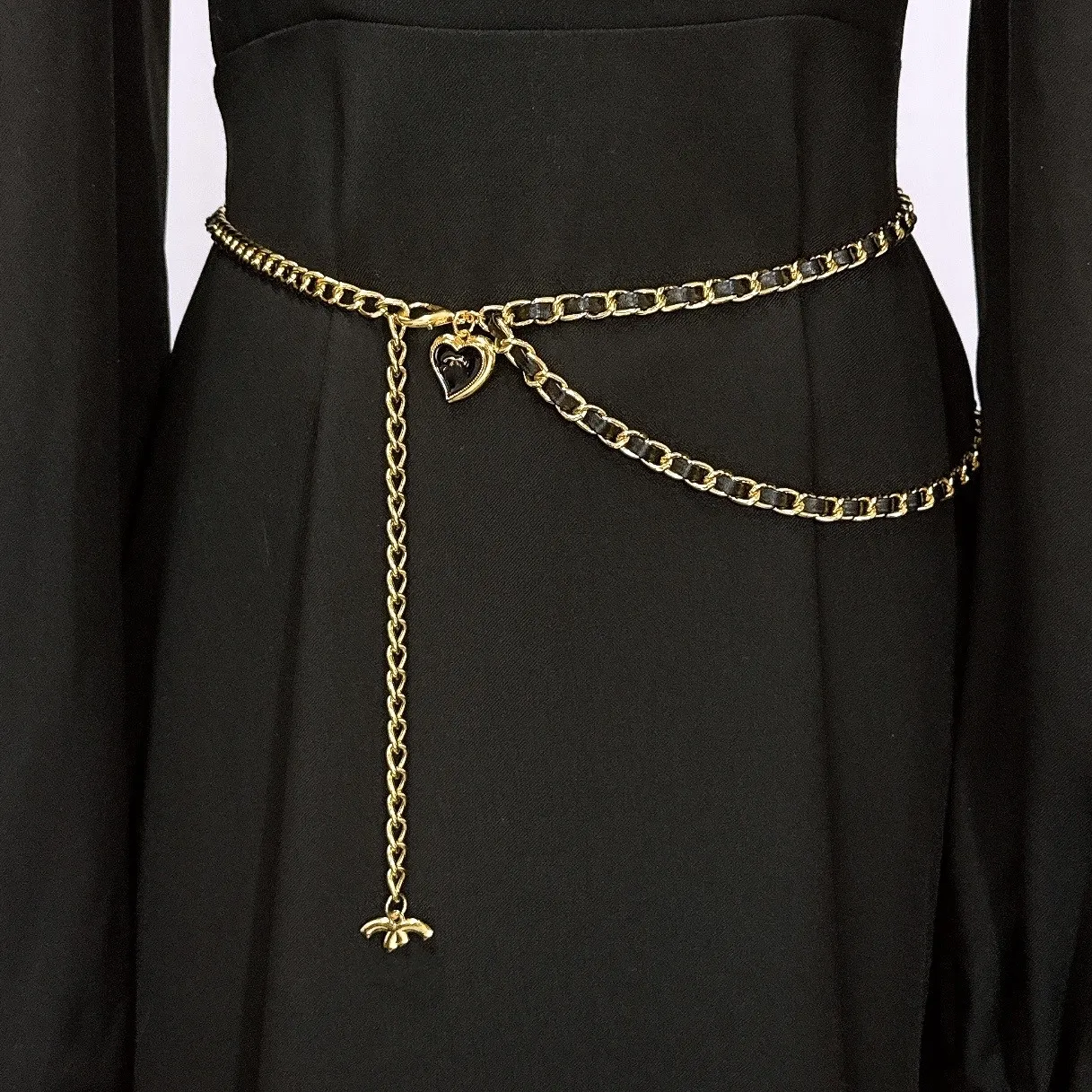 Gold Chain Waist Belt for Women Beaded Decorative Waistband with Golden Alloy Letter Buckle from Dhgate Waist Chain Belts