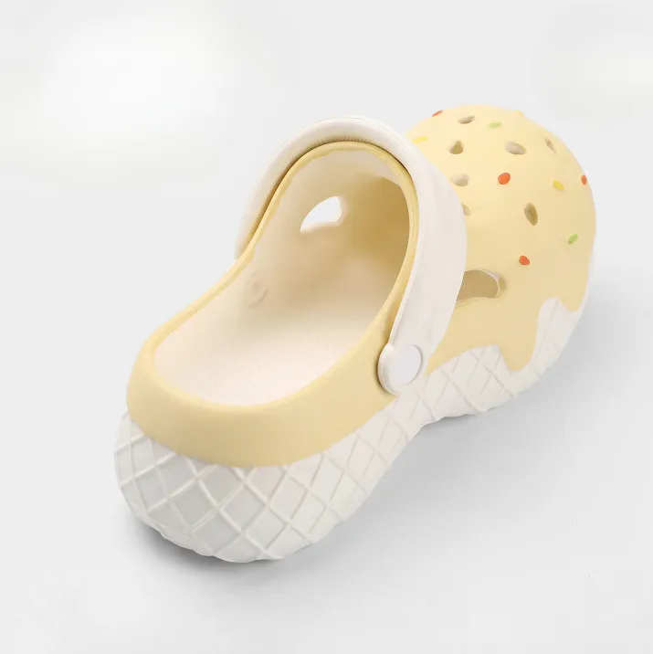 New Hot Selling Ice Cream Waffle Tube Slippers Breathable And Lightweight Sandals With Sprinkle Decor Casual Beach Daily_vogvips.com