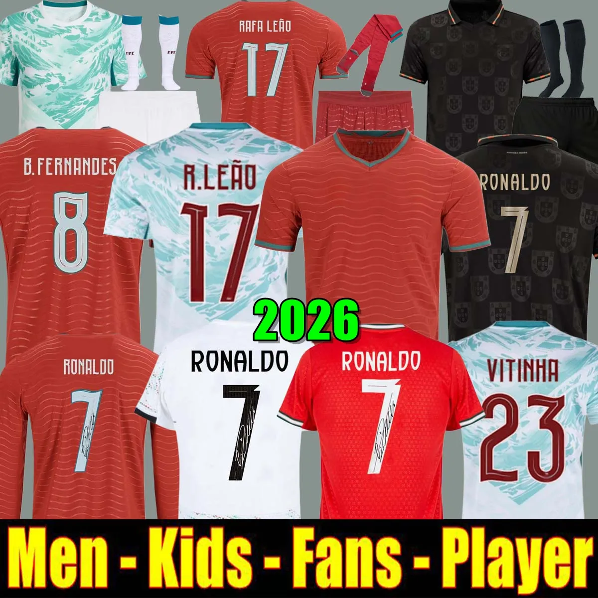 2026 ポルトガル サッカー ユニフォーム B.フェルナンデス R. レオ 