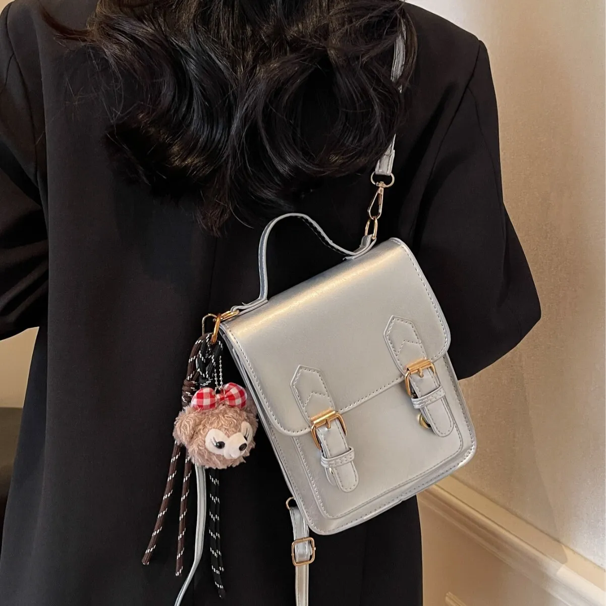 fashion square mini backpack Angels Colorblock Backpack, Lilac, Big Kid, Retro Clothing, Shoes & Accessories repellent finish girls square backpack versatile small
