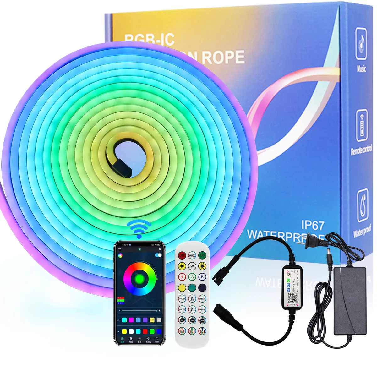 Tuya Rope Led TUYA LED Strip Lights 10M RGBIC Neon Rope With Music... From Joykiss ...
