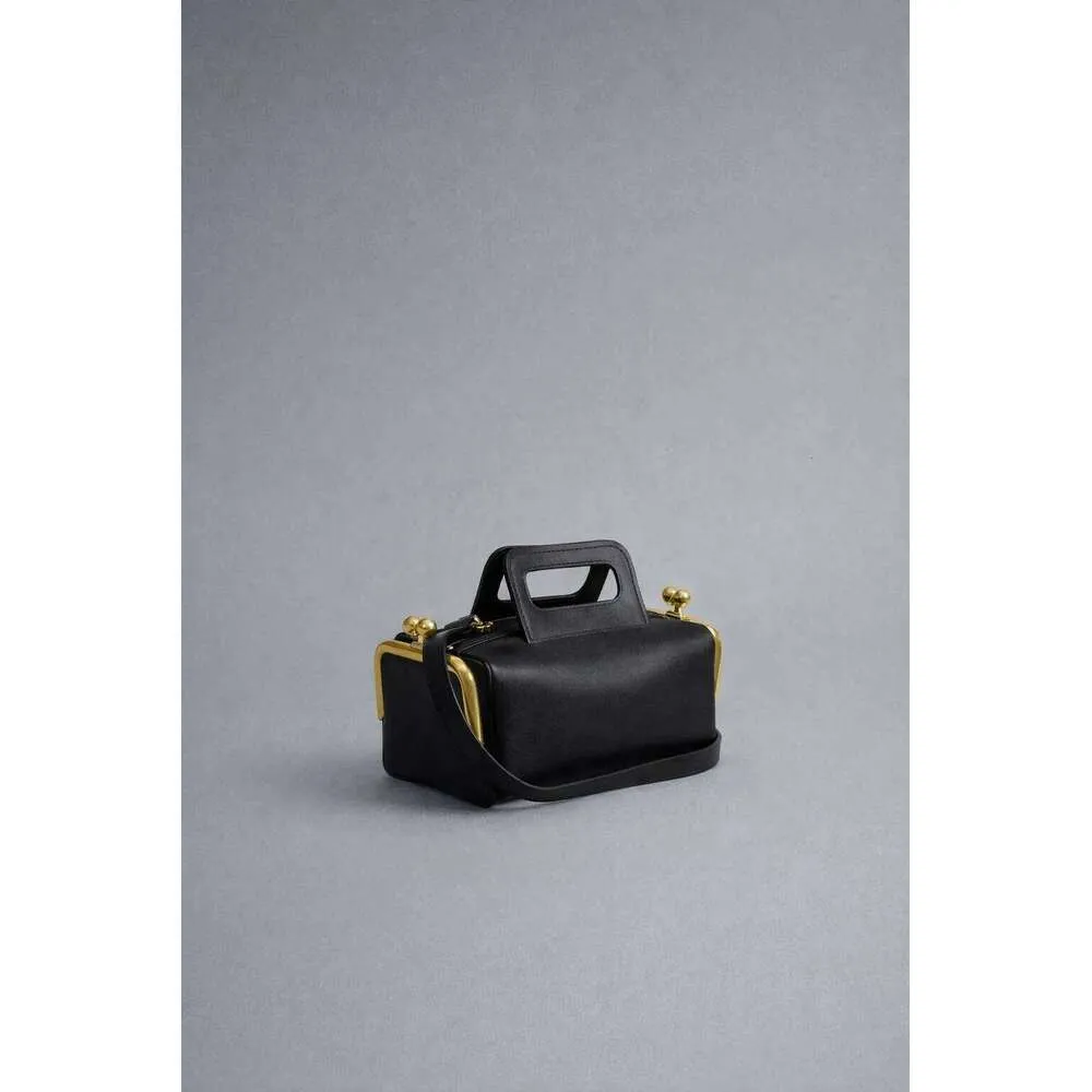 Luxe designer handtas met klemgesp van kunstleer voor dames_voghion.com