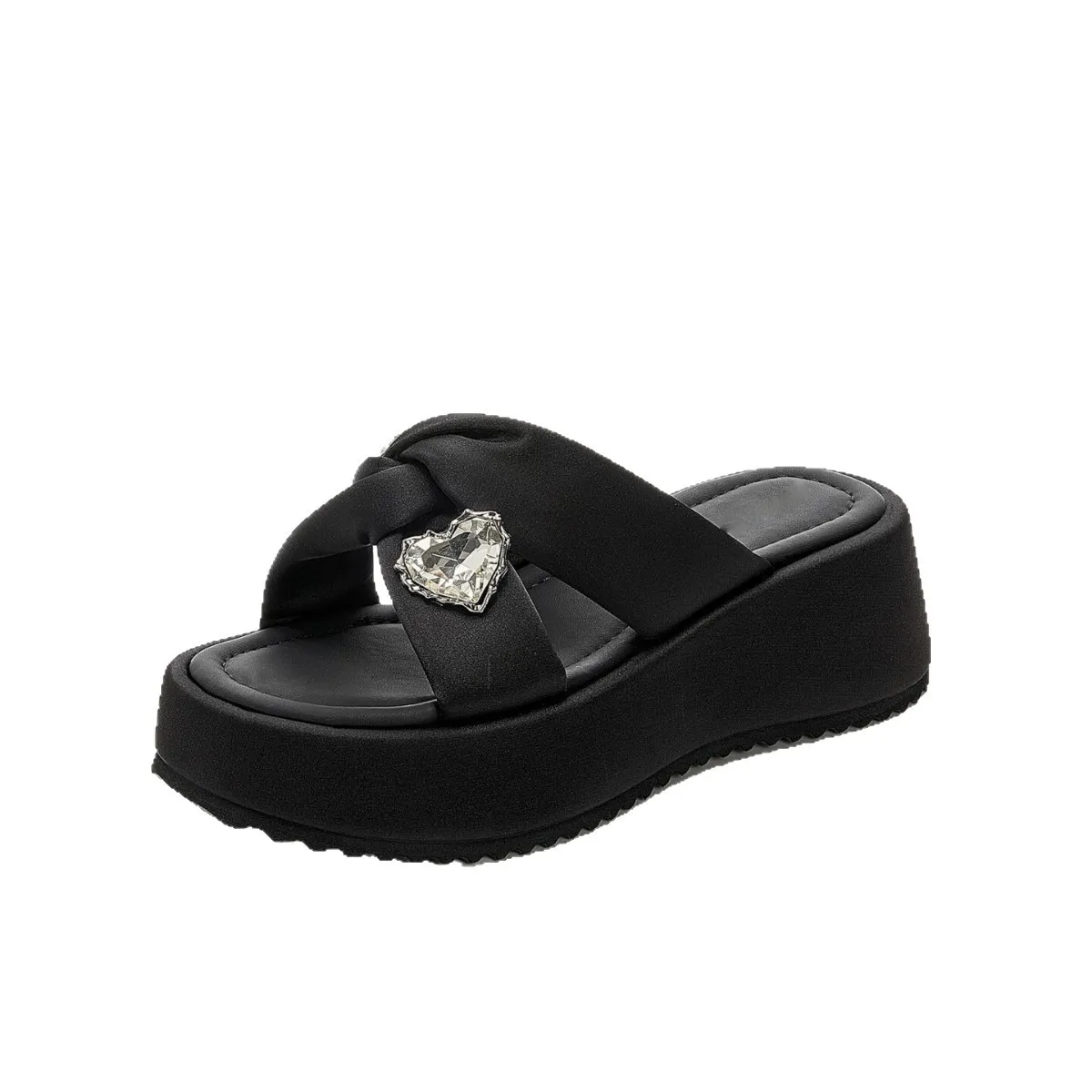 Thick One Piece Women In The Summer Of 2026 New Style For External Wear Soft Soled Rhinestones Comfortable And Cool_voghion.com