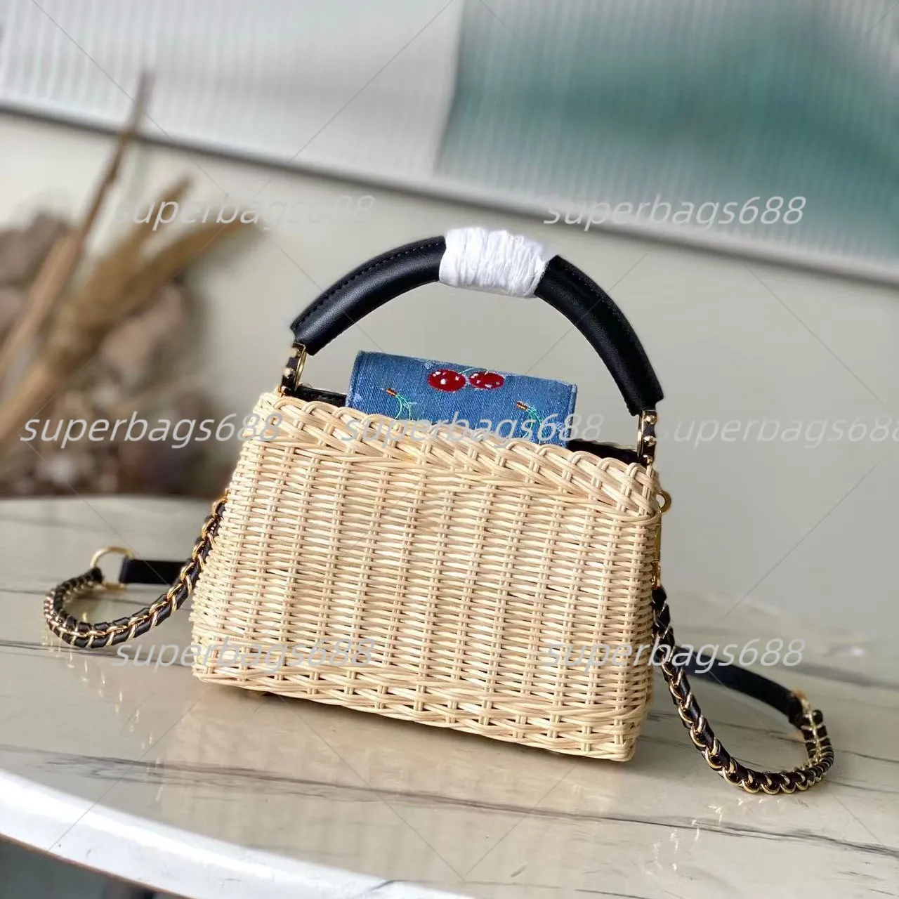 Takashi TM Murakami Leather Beach Clutch Tote  From Liulinglong