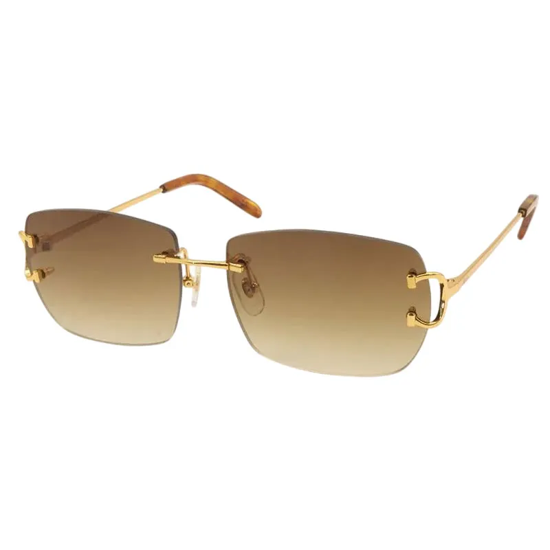 New Model Lens Metal Rimless Fashion Sunglasses Male... From  display picture 1